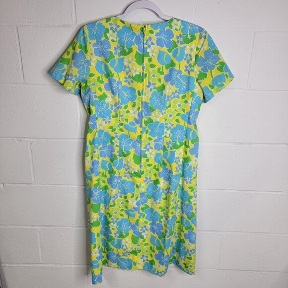 Vintage "The Lilly" by Lilly Pulitzer Hawiaan Floral Print Shift Dress Lace Trim - Picture 2 of 11
